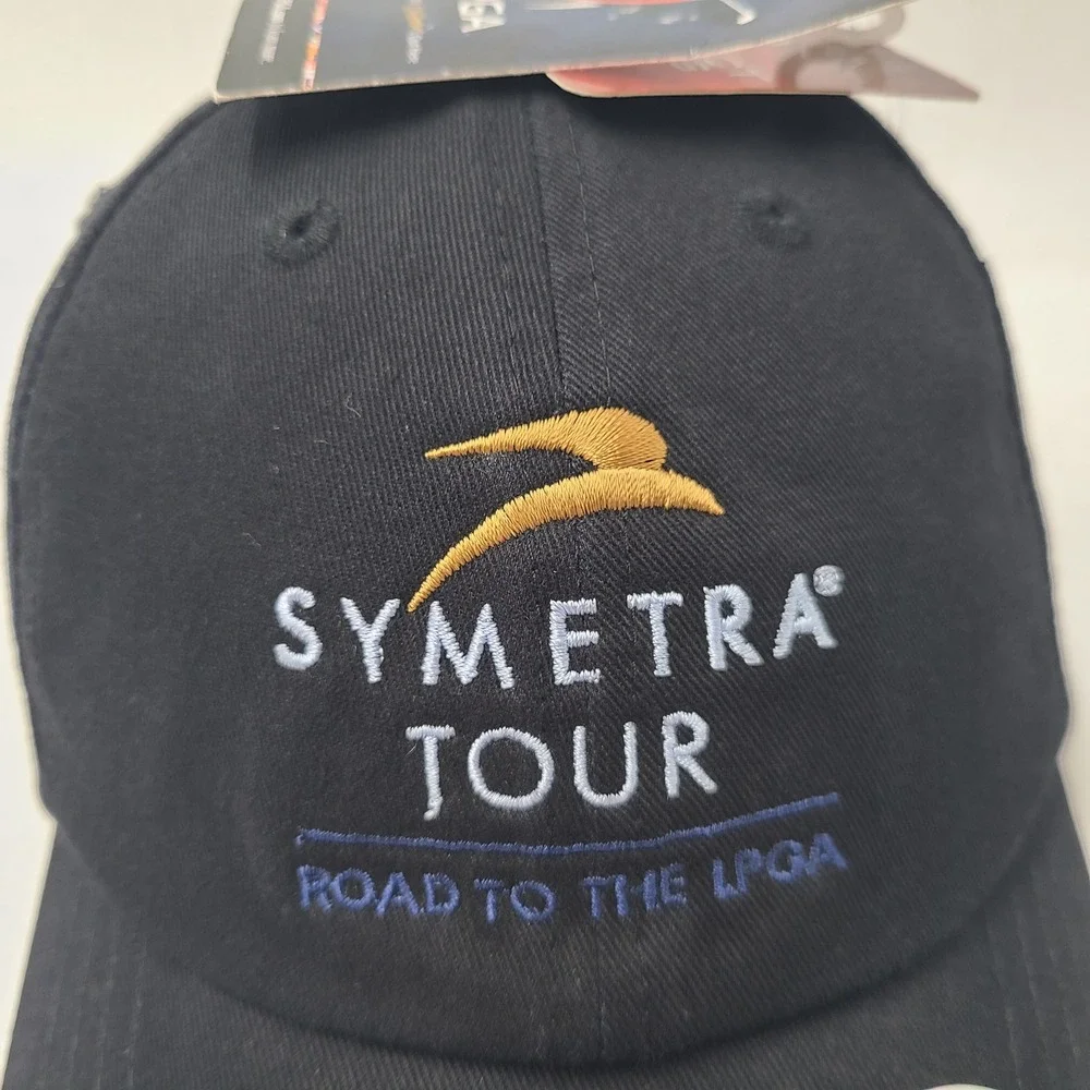 Symetra Tour Hat Strapback Antigua Black Gold Road to the LPGA Golf Casual Men